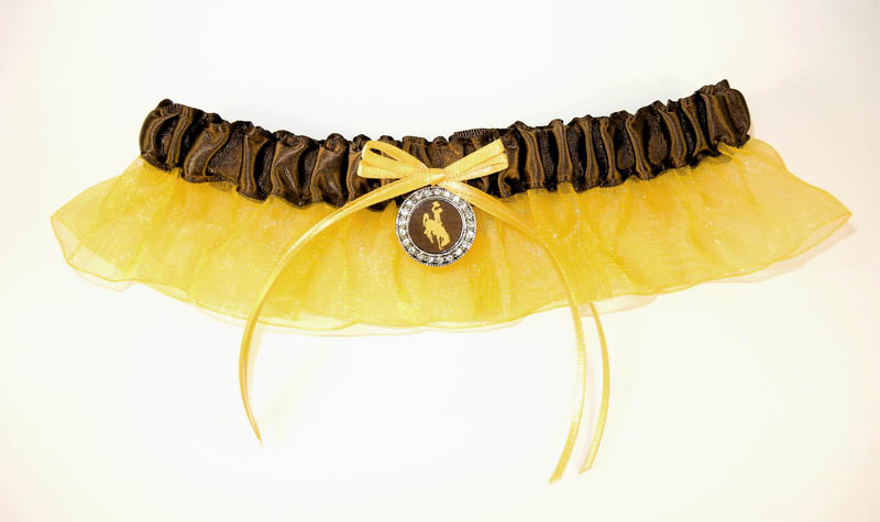University of Wyoming Inspired Garter with Licensed Collegiate Charm